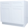 Base Cabinet - Double Door and Double Drawer - ELEGANT WHITE