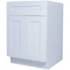 Base Cabinet - Double Door and Single Drawer - ELEGANT WHITE