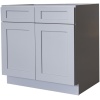 Base Cabinet - Double Door and  Double Drawer - GREY SHAKER