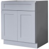 Base Cabinet - Double Door and  Single Drawer - GREY SHAKER