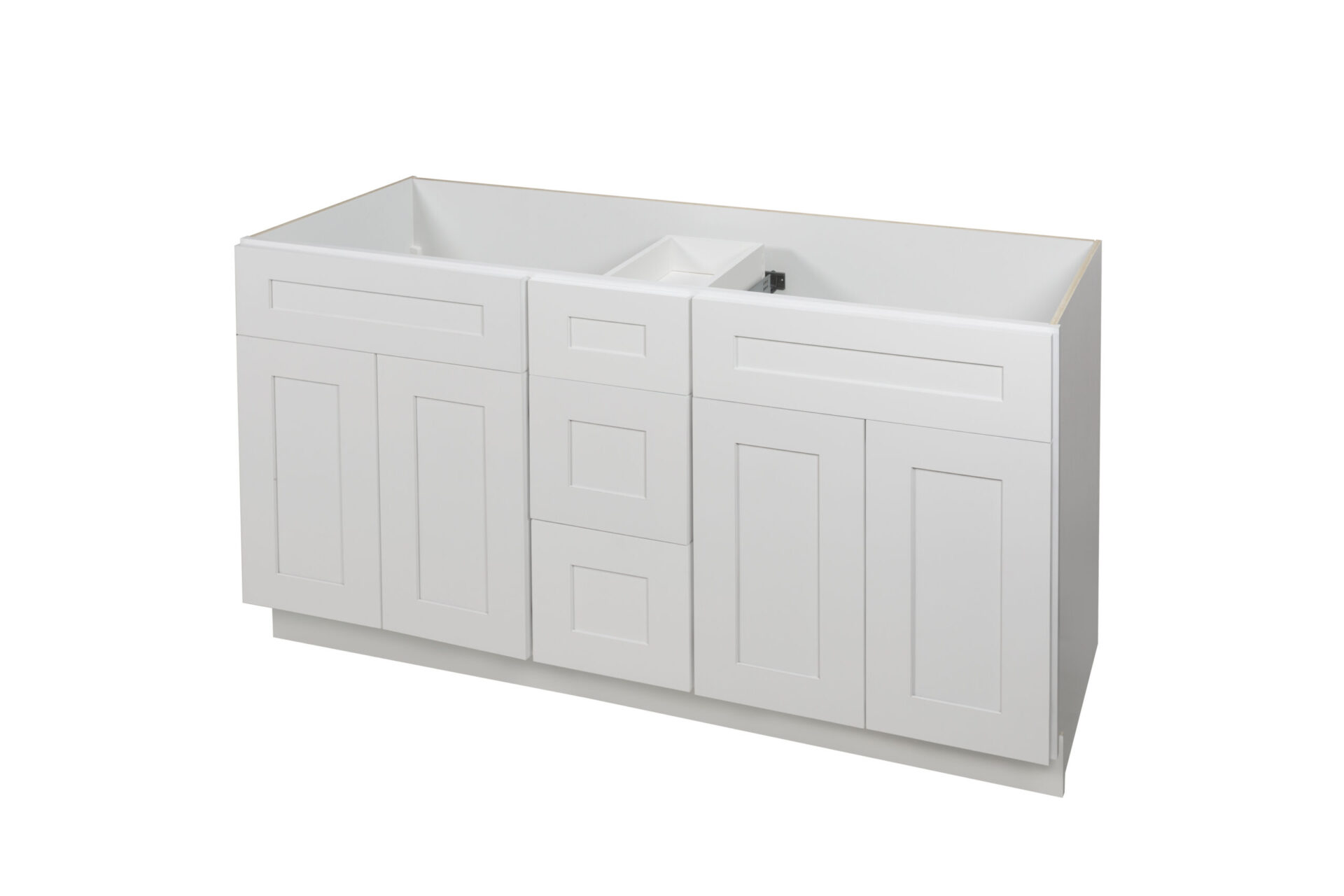 Double Sink Vanity with Drawers -ELEGANT WHITE - Cabinet Deals